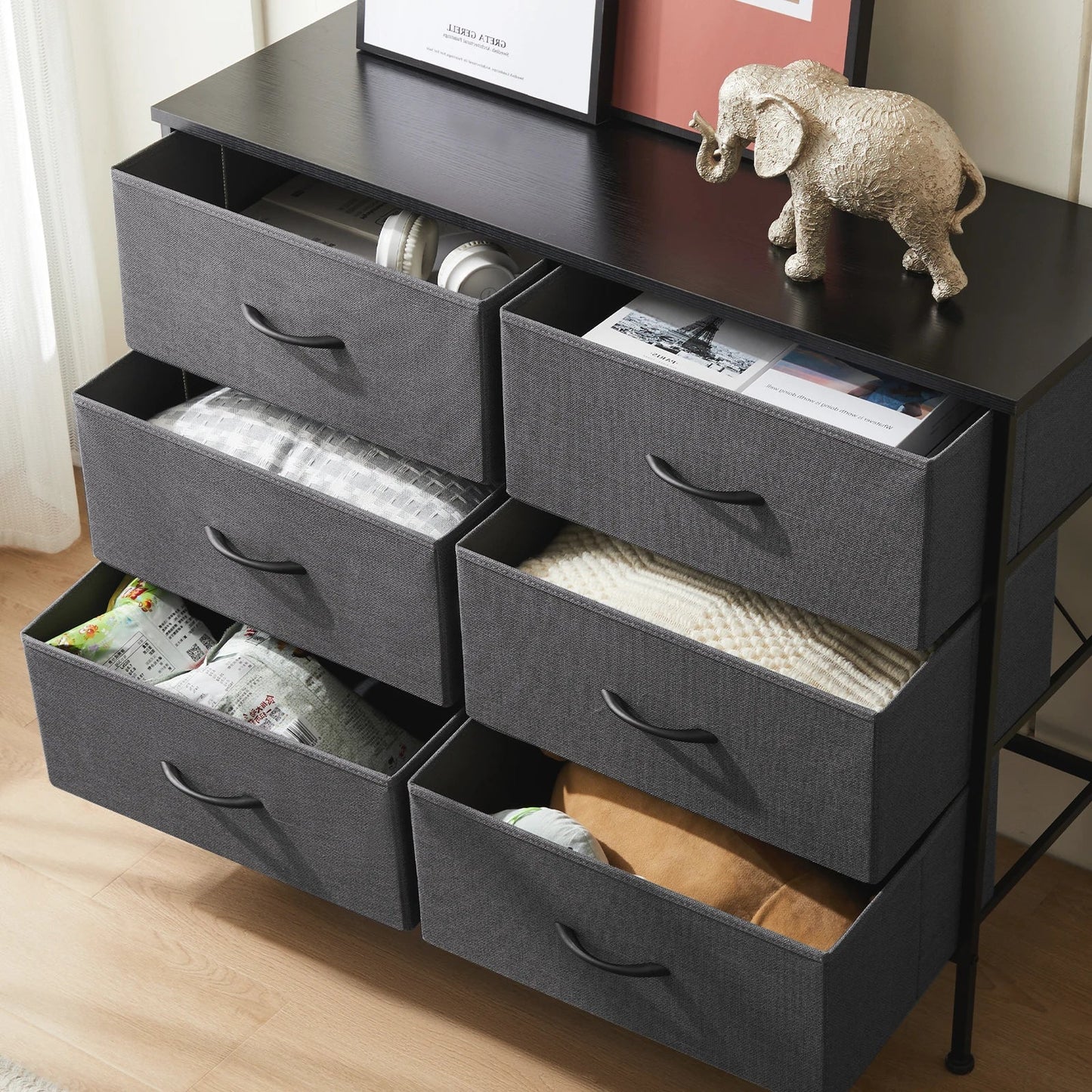 JHK Fabric Nightstand for Bedroom
