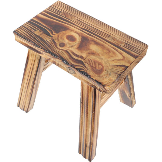 UPOUART Stools Light Brown Wooden 1Pcs 9.4X9.1X7.9In