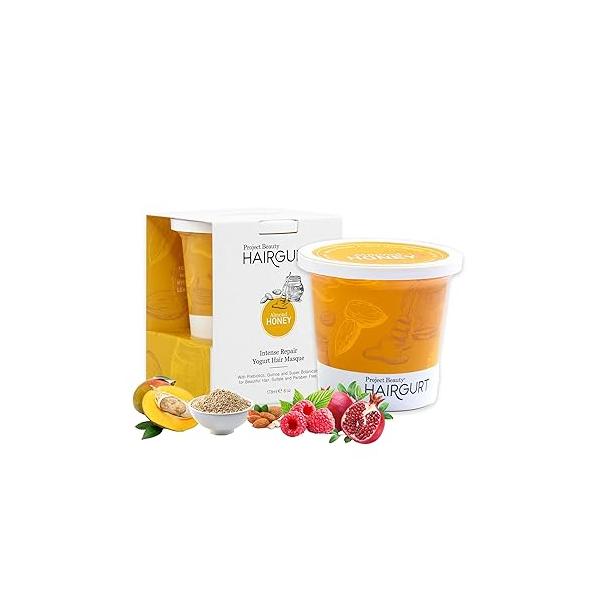 Almond Honey Intense Repair Yogurt Hair Mask - Deep Conditioner for Dry, Damaged and Frizzy Sulfate-Free, Natural Hydrating Treatment Moisturizing Masque Breakage 6 oz